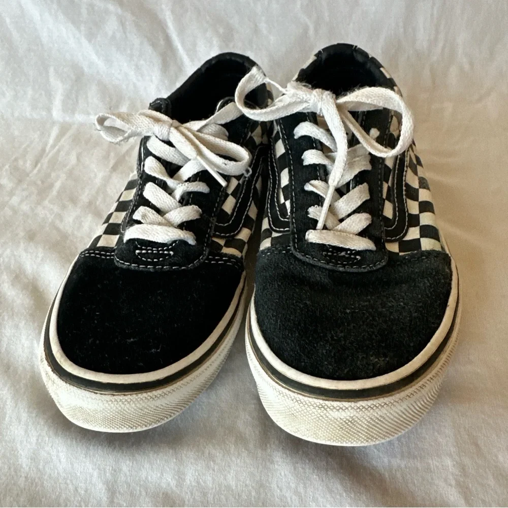 Vans Old Skool Checkers Black/White Kids Shoes Youth Size4.5 Off The Wall unisex